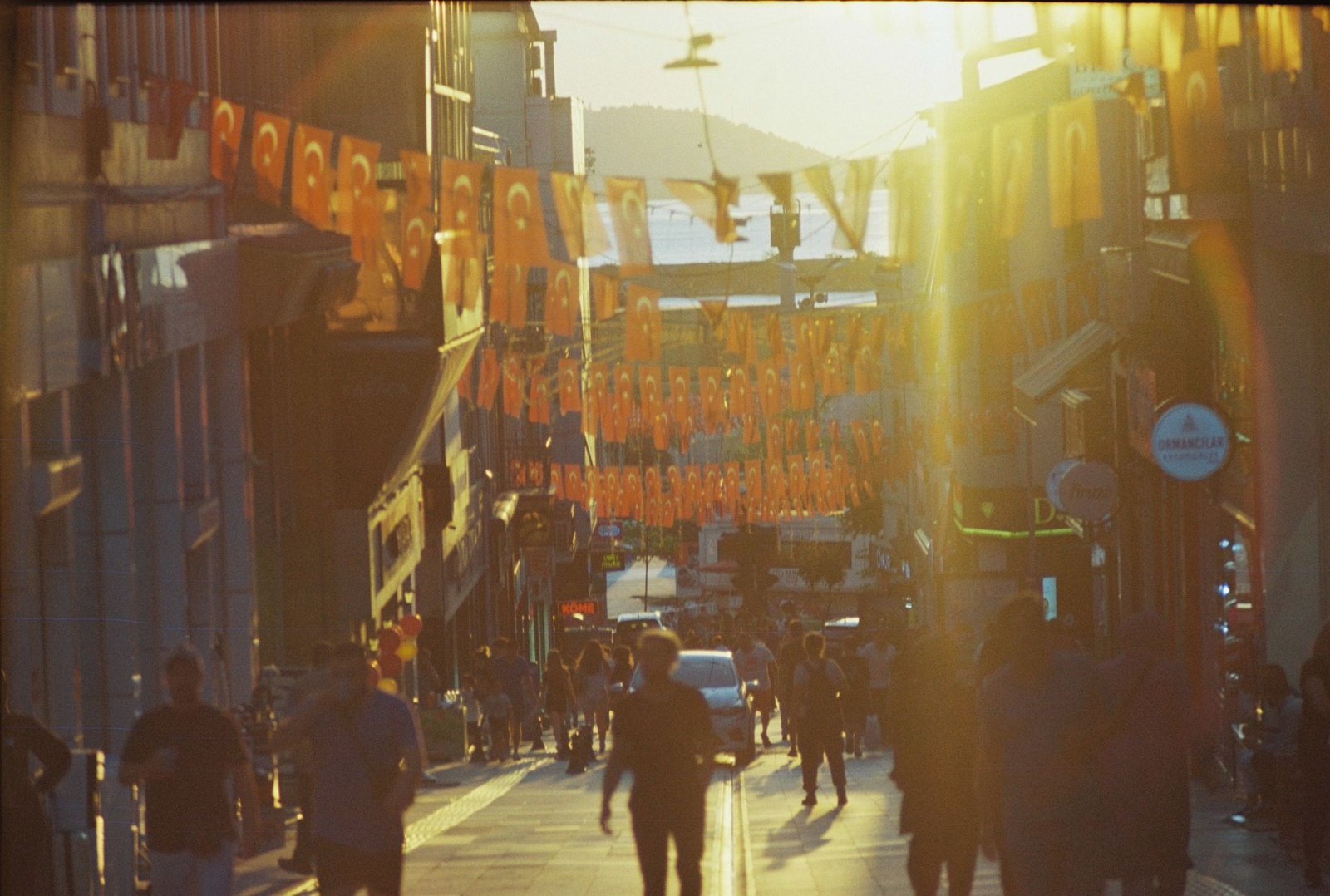Turkish street at golden hour